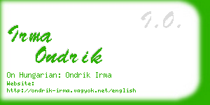 irma ondrik business card